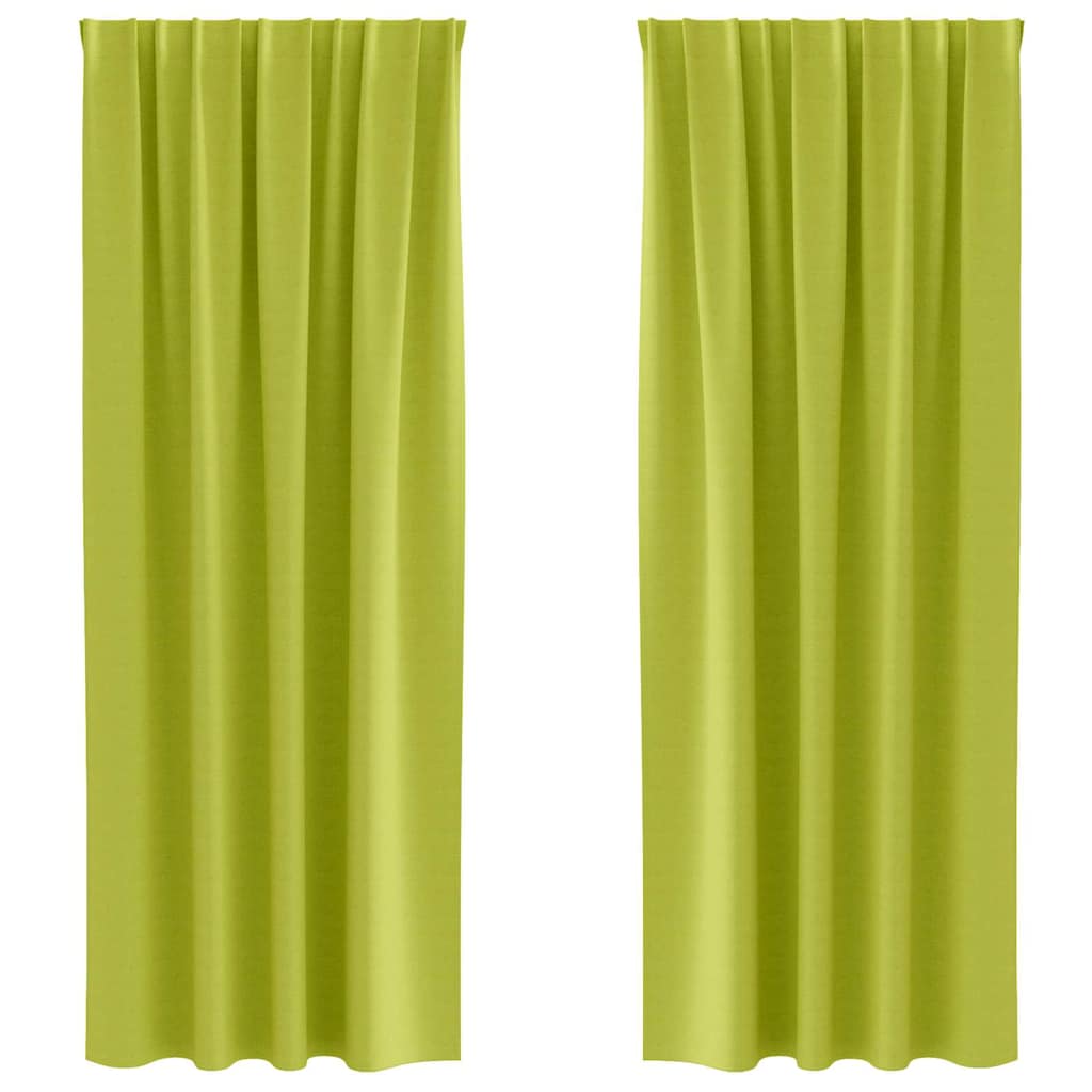 Fekete Függöny Gyűrűkkel 2 pcs Zöld 245 x 140 cm Poliészter