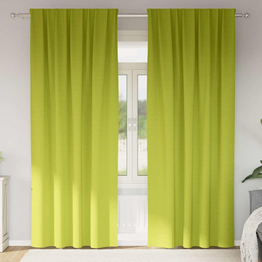 Fekete Függöny Gyűrűkkel 2 pcs Zöld 260 x 140 cm Poliészter