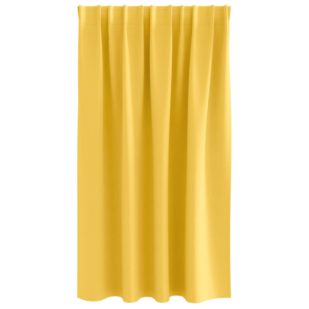Fekete Függöny Gyűrűkkel 2 pcs Mustár sárga 140 x 140 cm