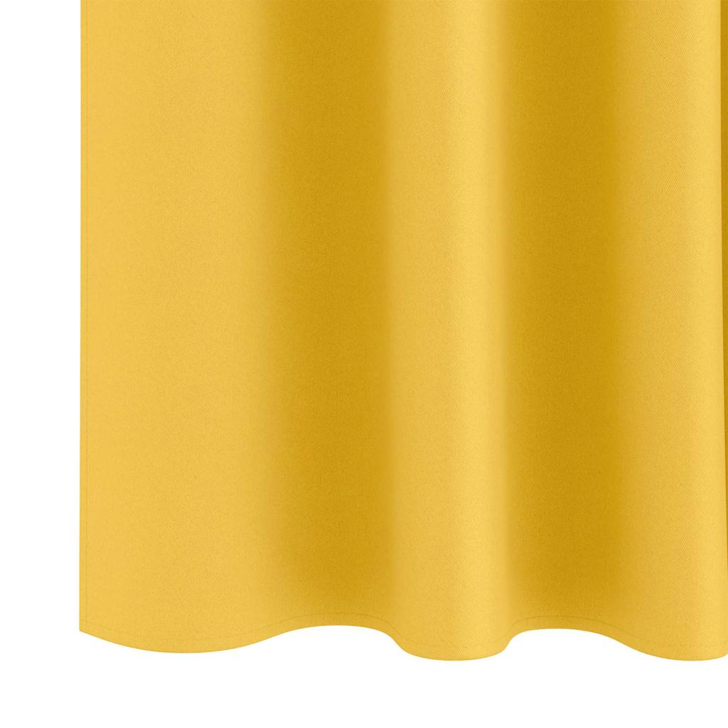 Fekete Függöny Gyűrűkkel 2 pcs Mustár sárga 175 x 140 cm