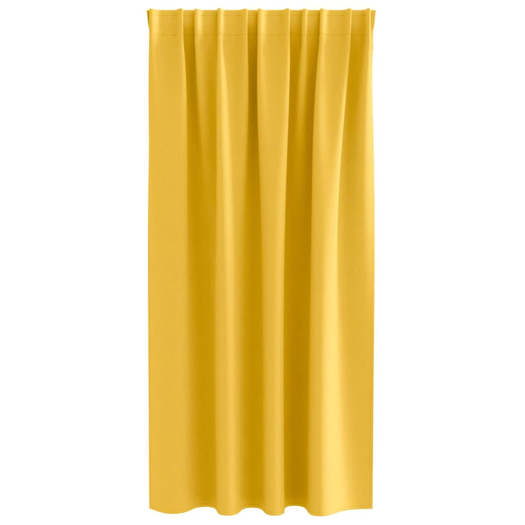 Fekete Függöny Gyűrűkkel 2 pcs Mustár sárga 175 x 140 cm