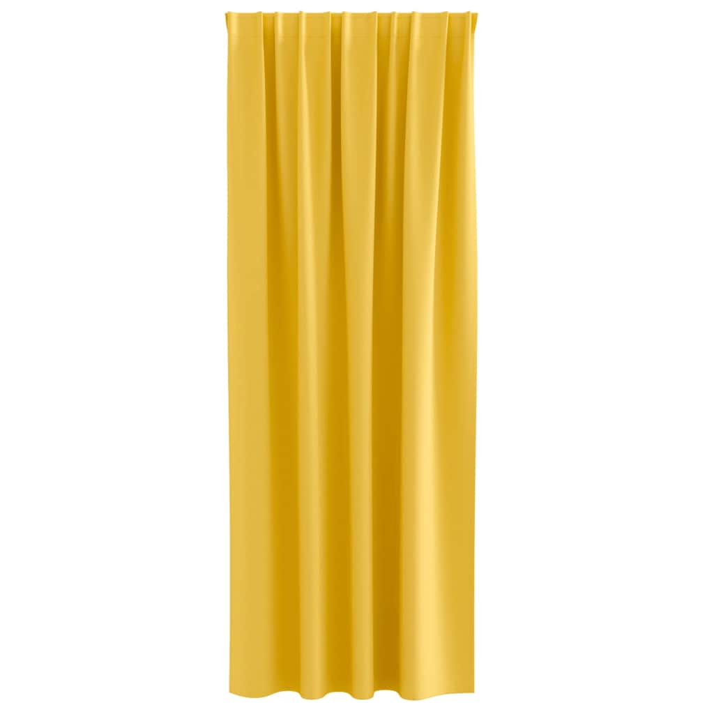 Fekete Függöny Gyűrűkkel 2 pcs Mustár sárga 260 x 140 cm