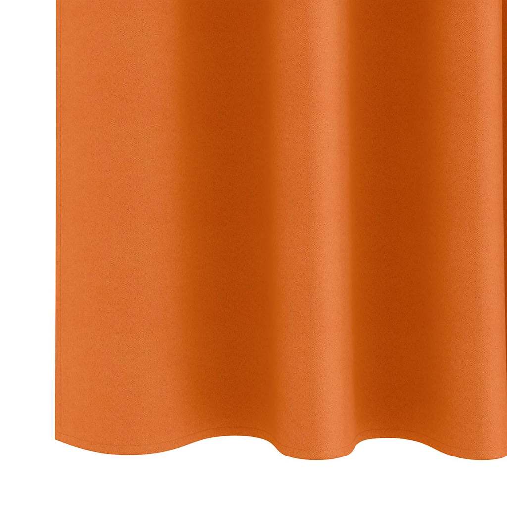 Fekete Függöny Gyűrűkkel 2 pcs Élénk narancs 140 x 140 cm