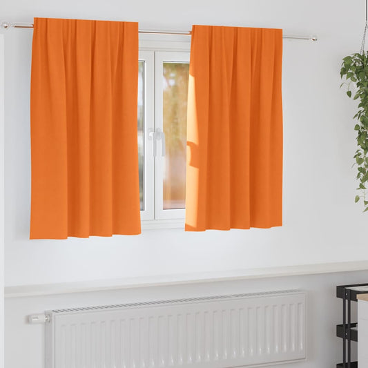 Fekete Függöny Gyűrűkkel 2 pcs Élénk narancs 140 x 140 cm
