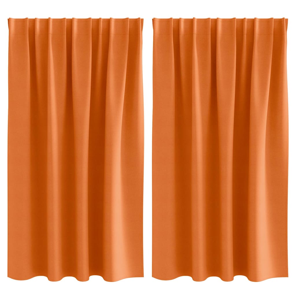 Fekete Függöny Gyűrűkkel 2 pcs Élénk narancs 140 x 140 cm