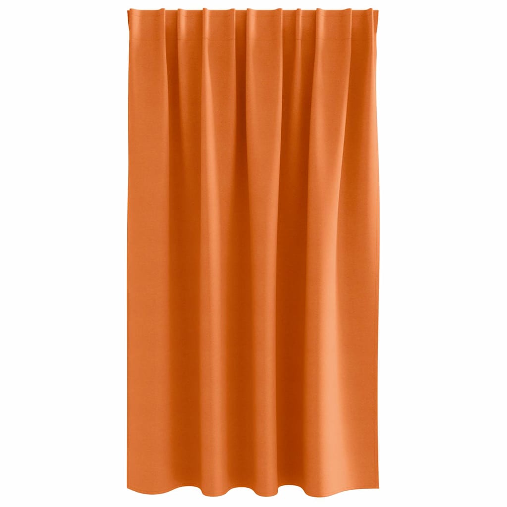 Fekete Függöny Gyűrűkkel 2 pcs Élénk narancs 140 x 140 cm