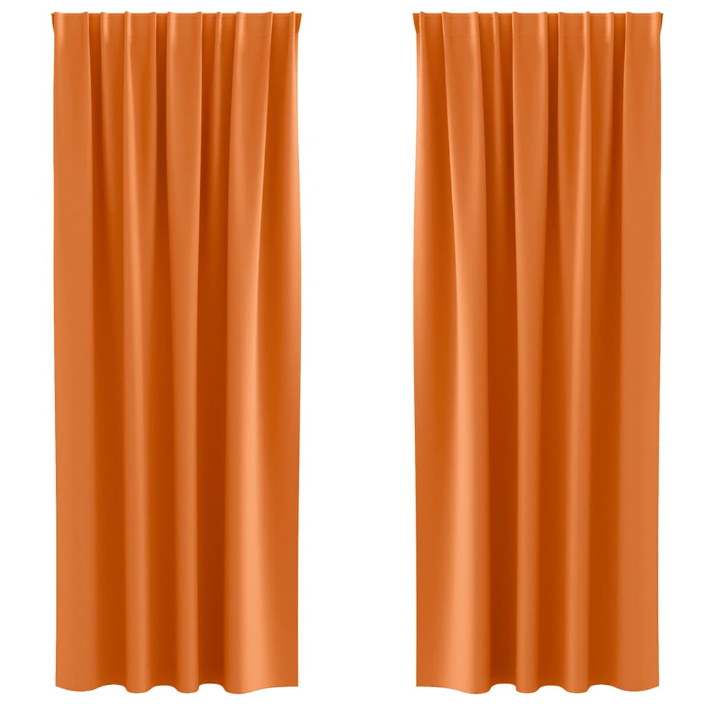 Fekete Függöny Gyűrűkkel 2 pcs Élénk narancs 225 x 140 cm
