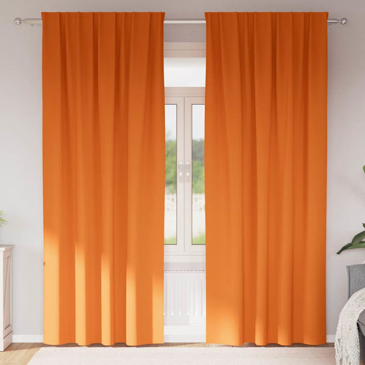 Fekete Függöny Gyűrűkkel 2 pcs Élénk narancs 245 x 140 cm
