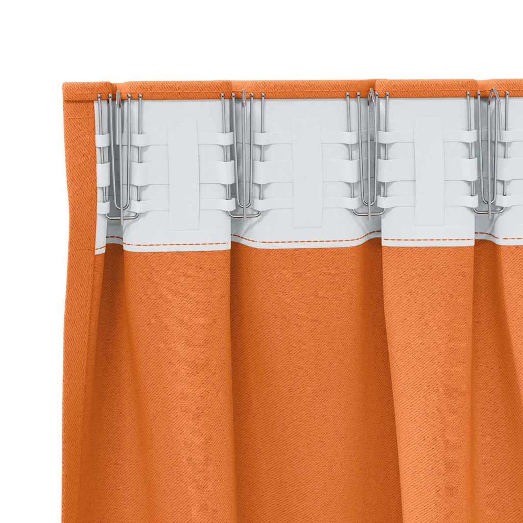 Fekete Függöny Gyűrűkkel 2 pcs Élénk narancs 260 x 140 cm