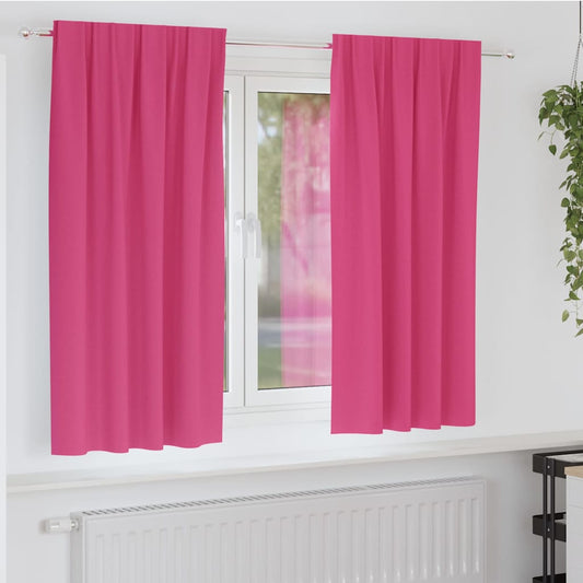 Fekete Függöny Gyűrűkkel 2 pcs Élénk rózsaszín 175 x 140 cm