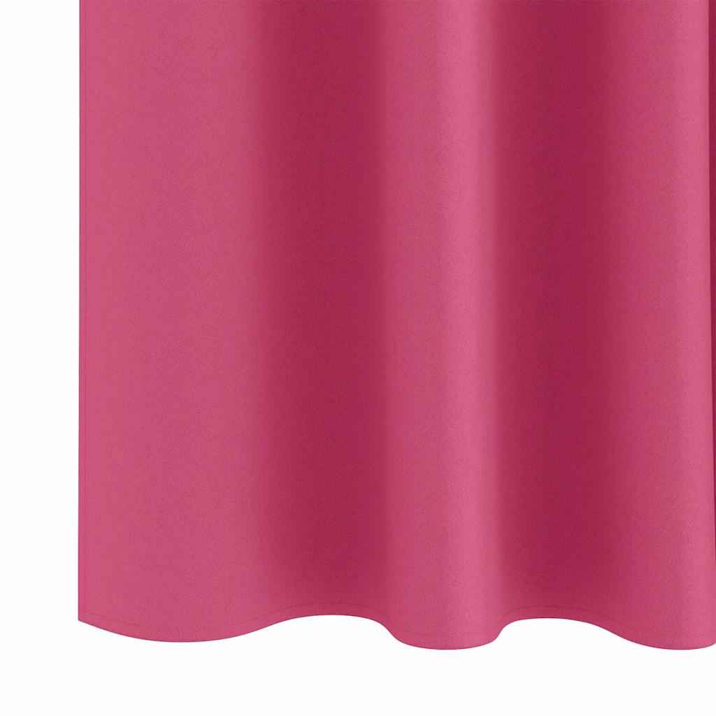 Fekete Függöny Gyűrűkkel 2 pcs Élénk rózsaszín 225 x 140 cm