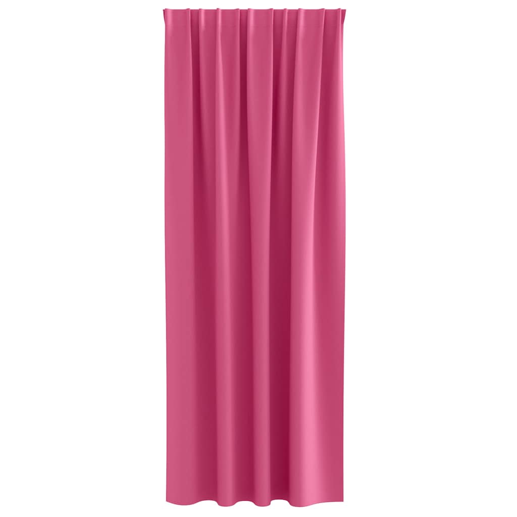 Fekete Függöny Gyűrűkkel 2 pcs Élénk rózsaszín 225 x 140 cm