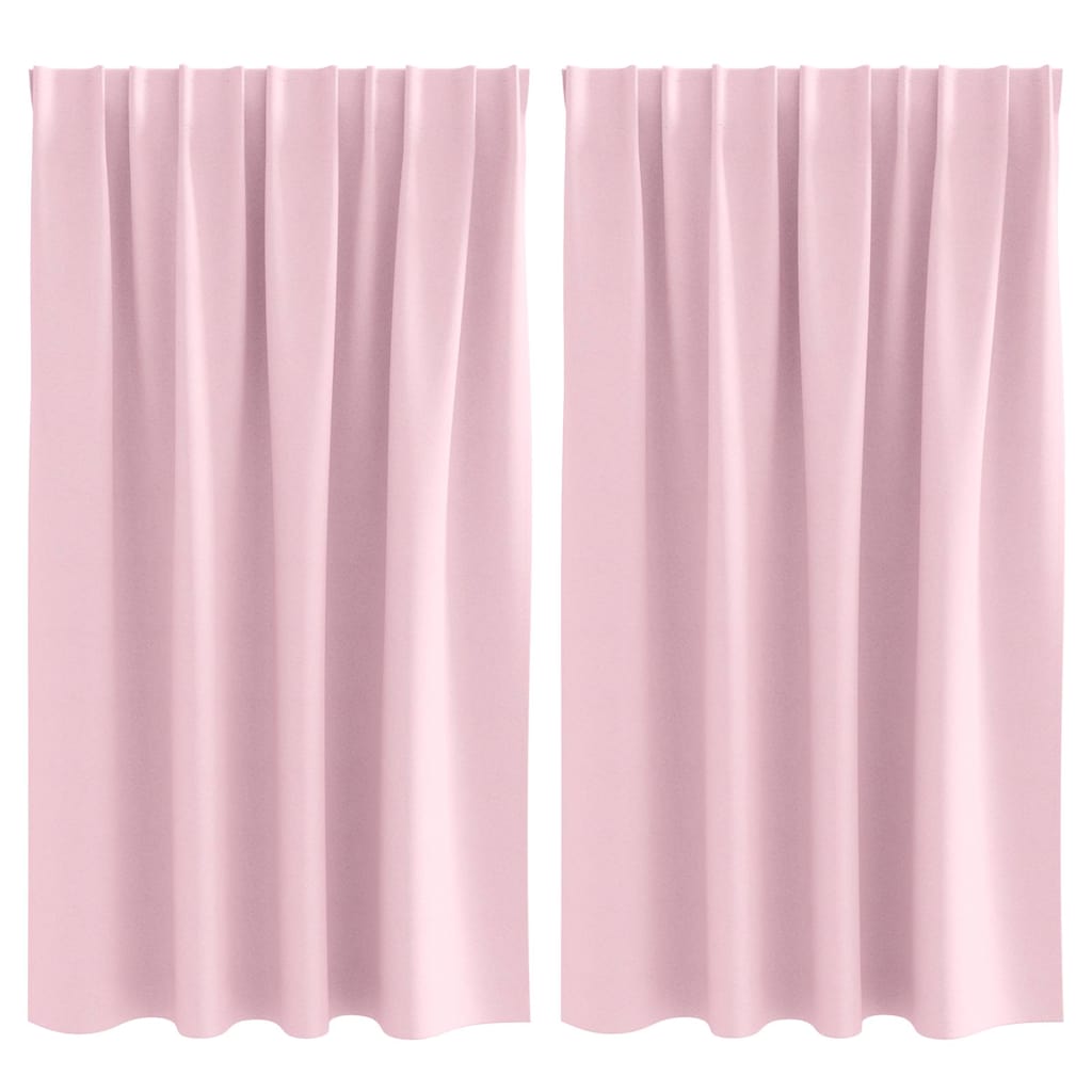 Fekete Függöny Gyűrűkkel 2 pcs Babarózsaszín 140 x 140 cm