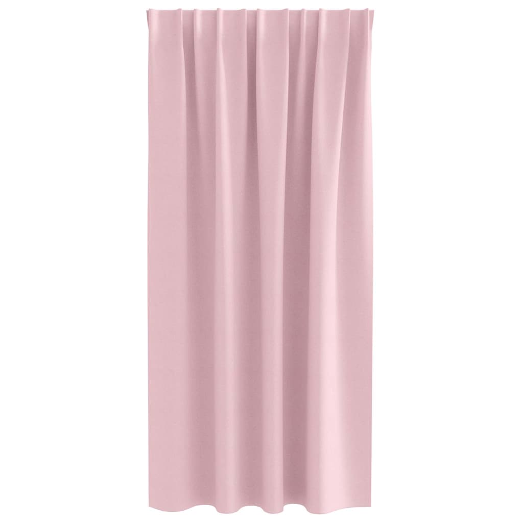 Fekete Függöny Gyűrűkkel 2 db Babarózsaszín 175 x 140 cm