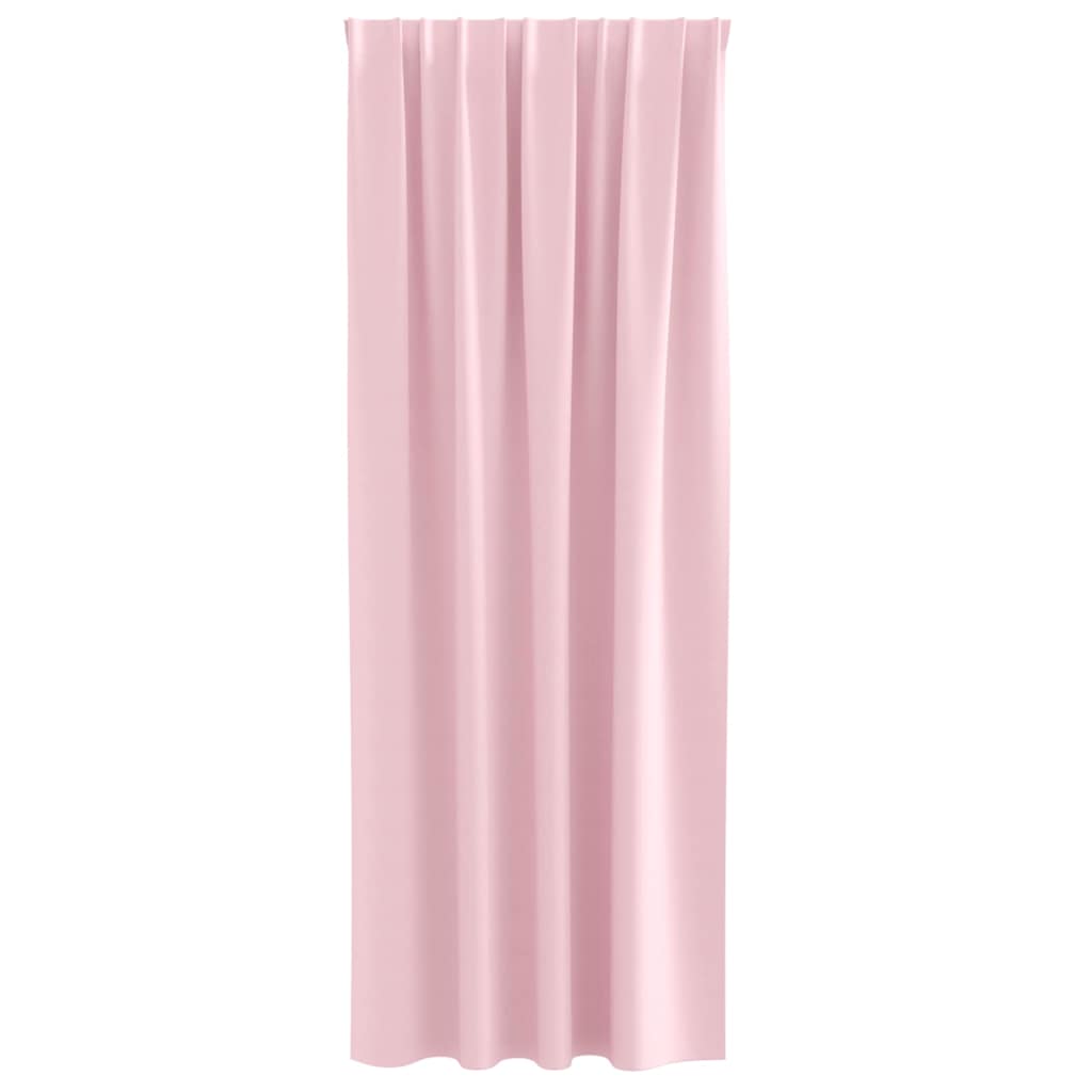 Fekete Függöny Gyűrűkkel 2 pcs Babarózsaszín 245 x 140 cm