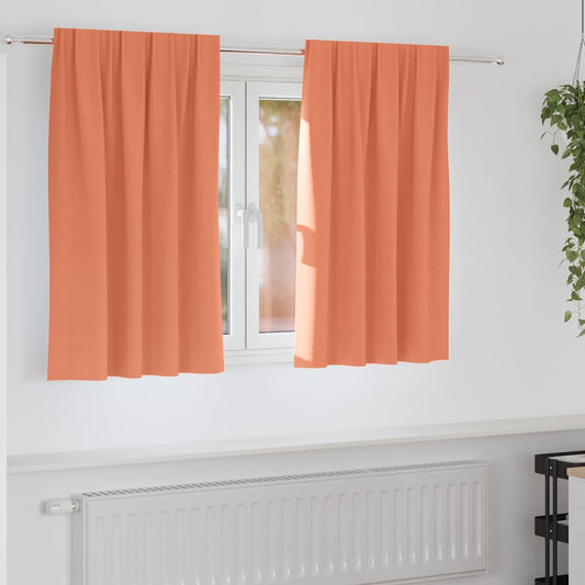 Fekete Függöny Gyűrűkkel 2 pcs Terrakotta 140 x 140 cm