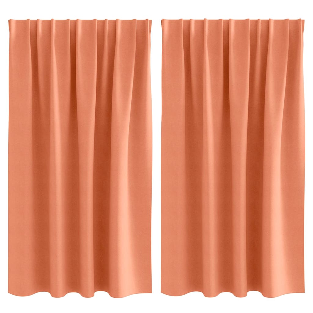 Fekete Függöny Gyűrűkkel 2 pcs Terrakotta 140 x 140 cm