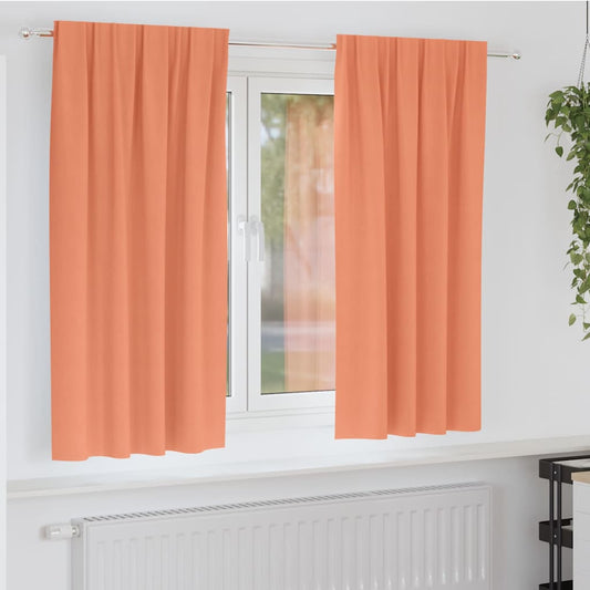 Fekete Függöny Gyűrűkkel 2 pcs Terrakotta 175 x 140 cm