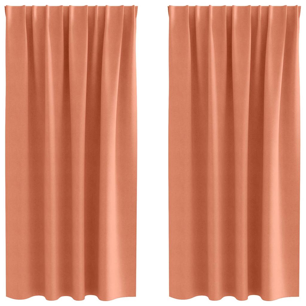 Fekete Függöny Gyűrűkkel 2 pcs Terrakotta 175 x 140 cm