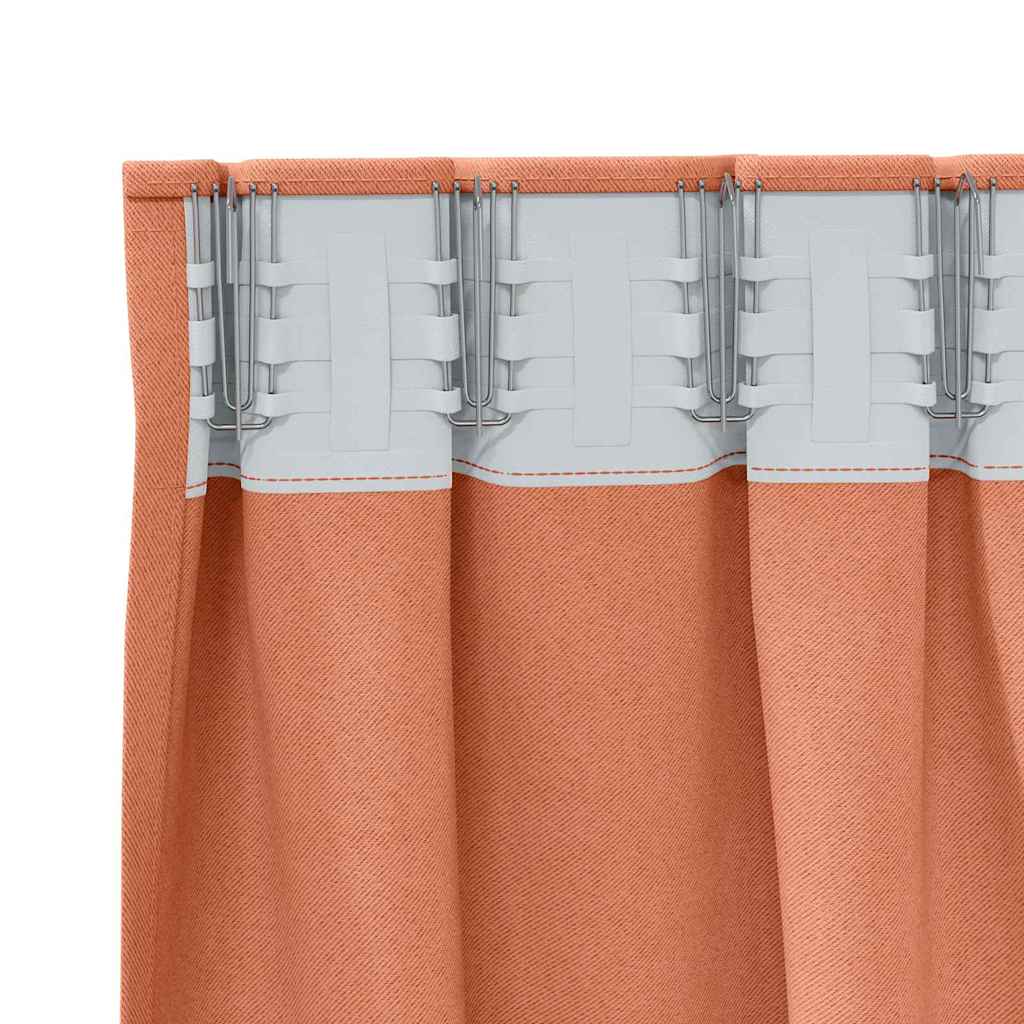 Fekete Függöny Gyűrűkkel 2 pcs Terrakotta 260 x 140 cm
