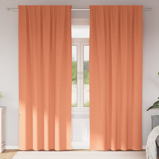 Fekete Függöny Gyűrűkkel 2 pcs Terrakotta 260 x 140 cm
