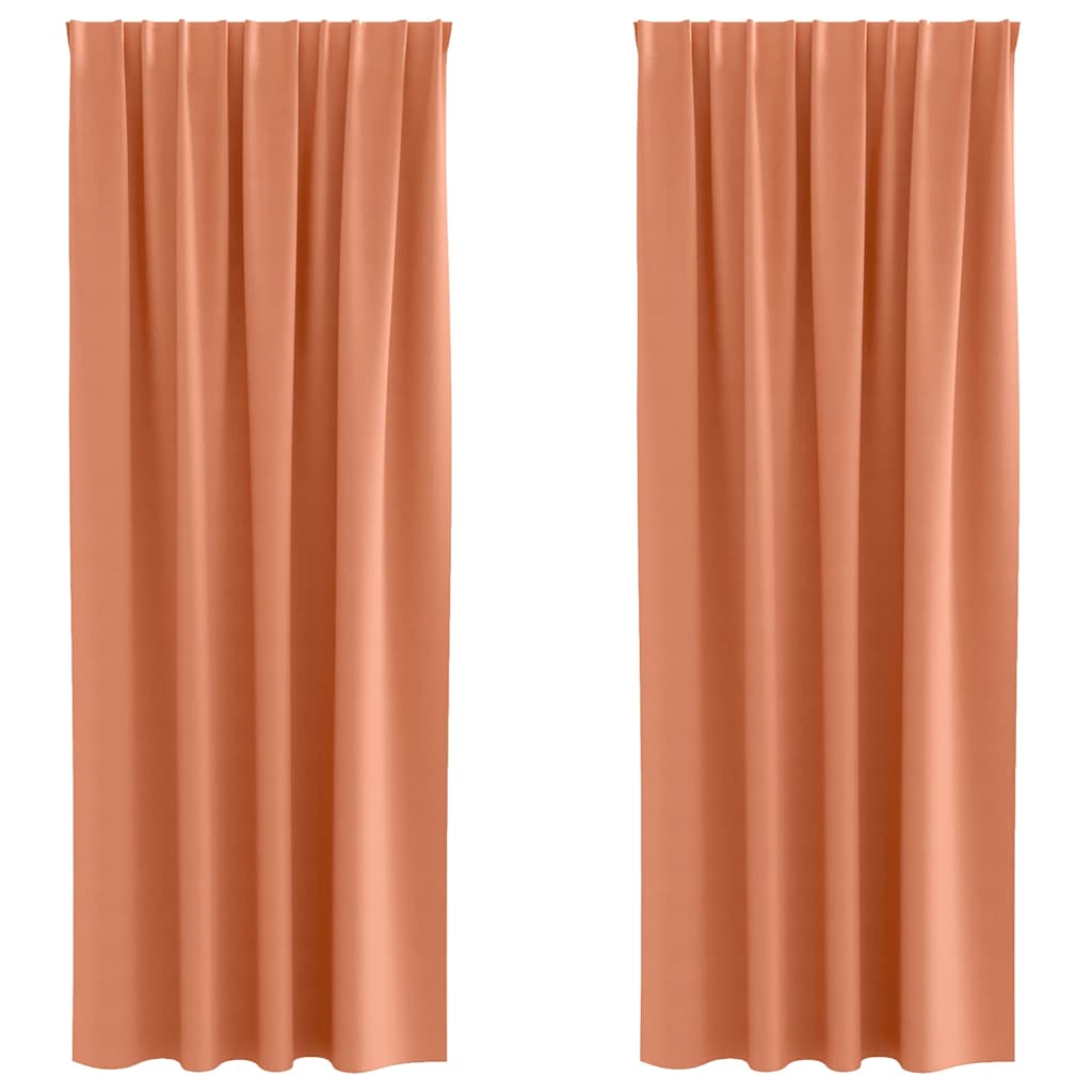 Fekete Függöny Gyűrűkkel 2 pcs Terrakotta 260 x 140 cm