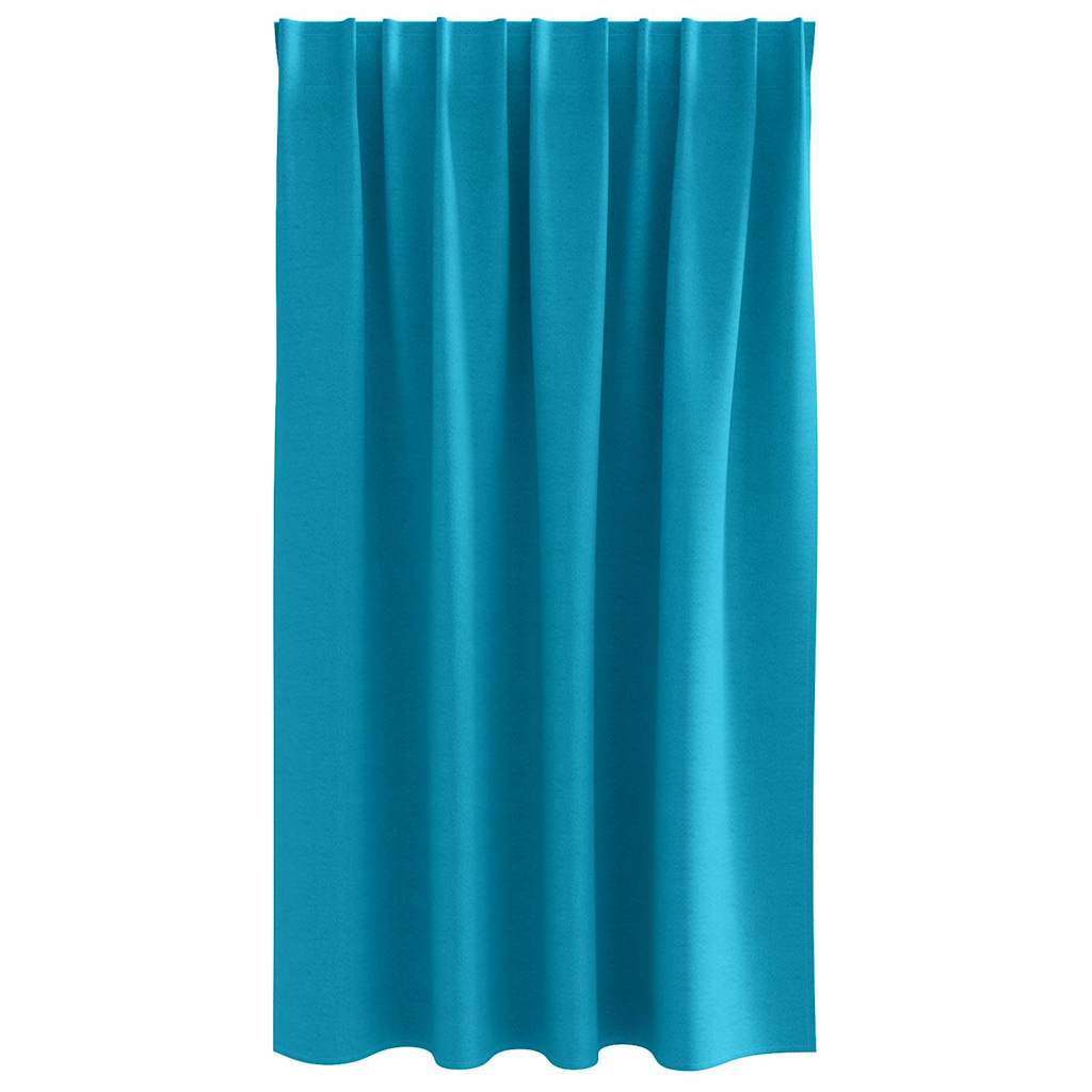 Fekete Függöny Gyűrűkkel 2 pcs Türkiz 140 x 140 cm Poliészter