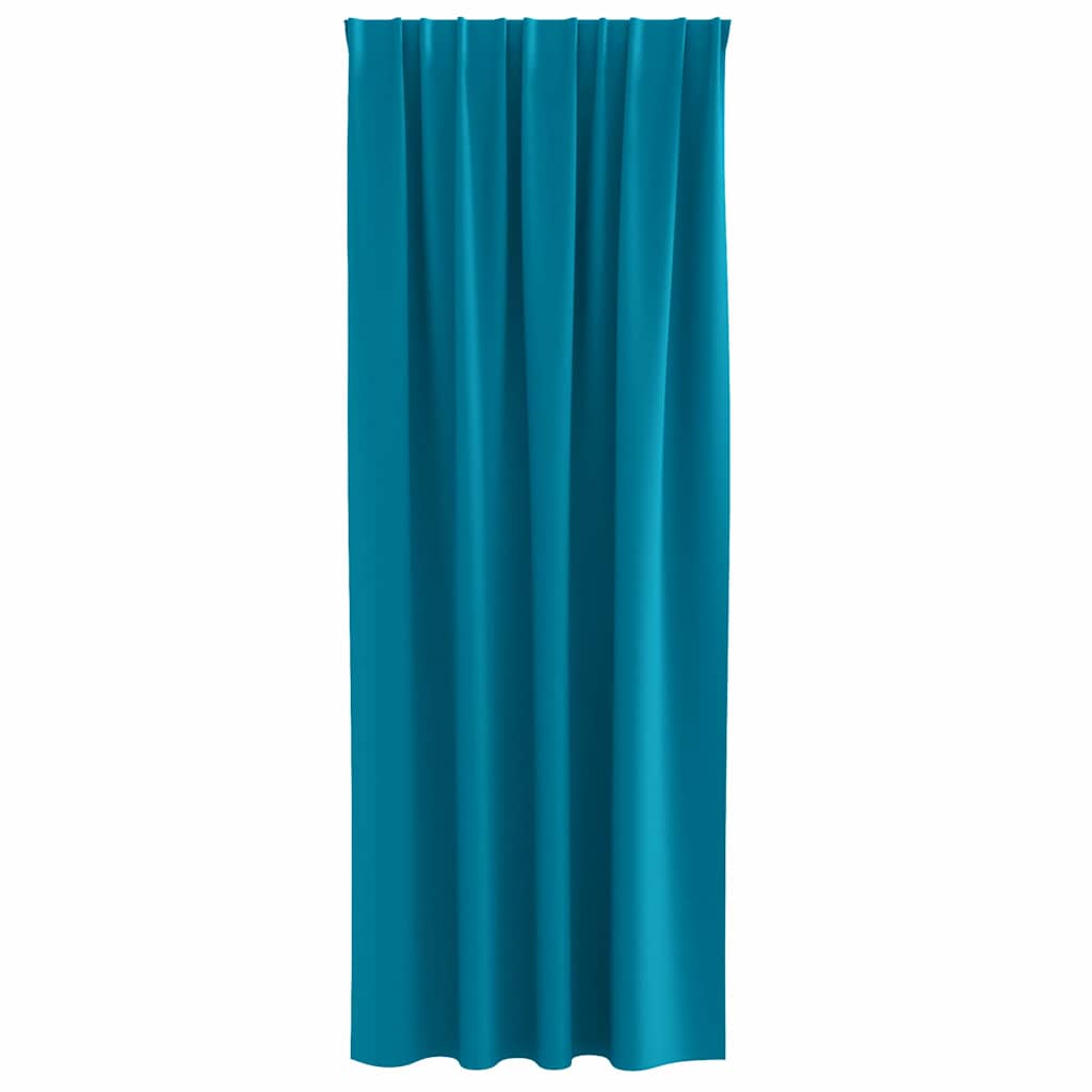Fekete Függöny Gyűrűkkel 2 pcs Türkiz 225 x 140 cm Poliészter