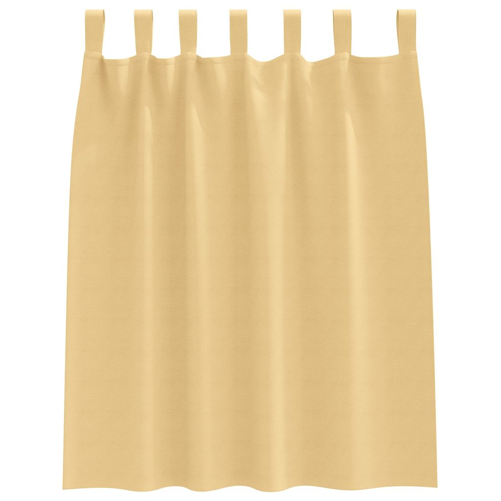 Fekete Függöny Gyűrűkkel 2 pcs Bézs 140 x 140 cm Poliészter