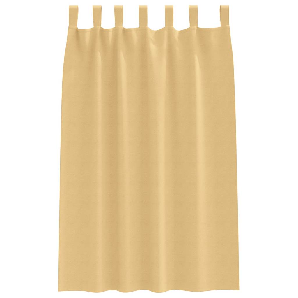 Fekete Függöny Gyűrűkkel 2 pcs Bézs 175 x 140 cm Poliészter