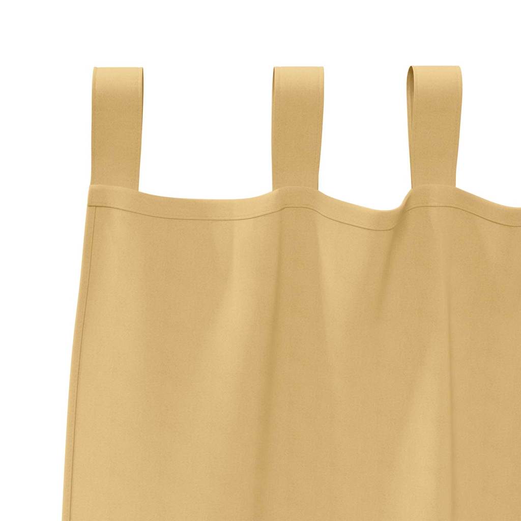 Fekete Függöny Gyűrűkkel 2 pcs Bézs 225 x 140 cm Poliészter