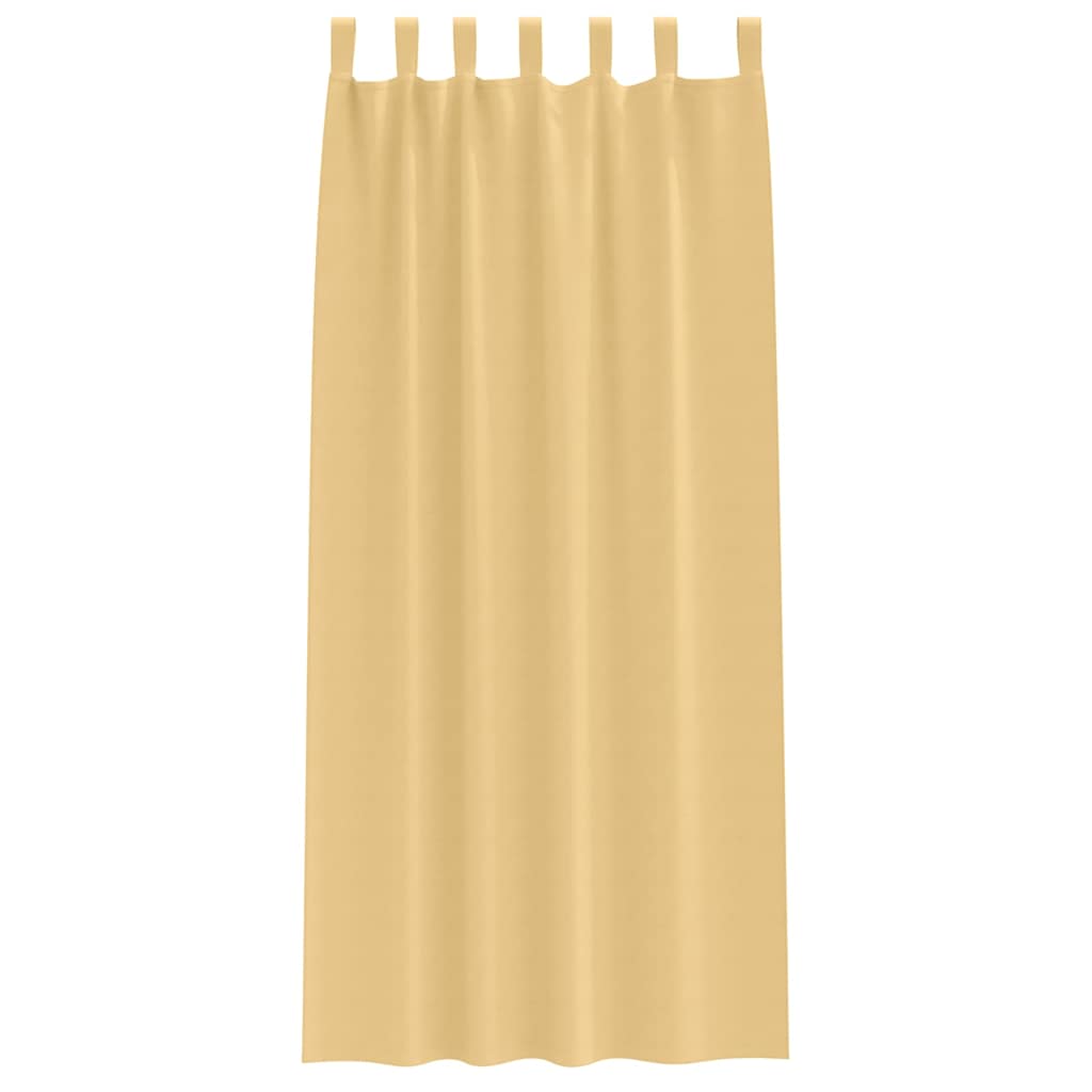 Fekete Függöny Gyűrűkkel 2 pcs Bézs 245 x 140 cm Poliészter