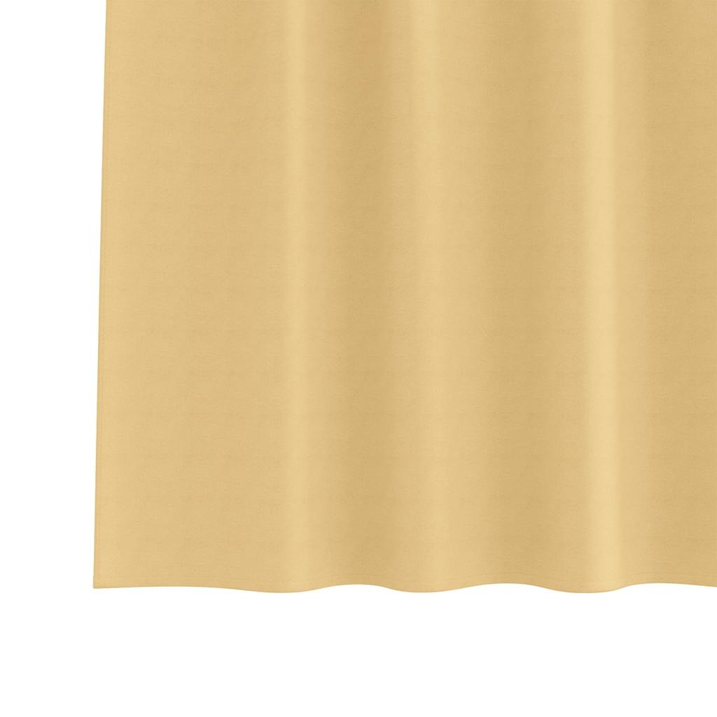 Fekete Függöny Gyűrűkkel 2 pcs Bézs 260 x 140 cm Poliészter