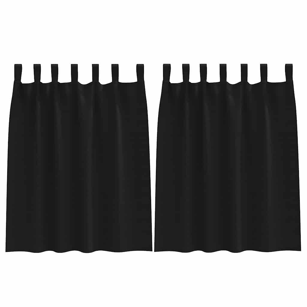 Fekete Függöny Gyűrűkkel 2 pcs Fekete 140 x 140 cm Poliészter