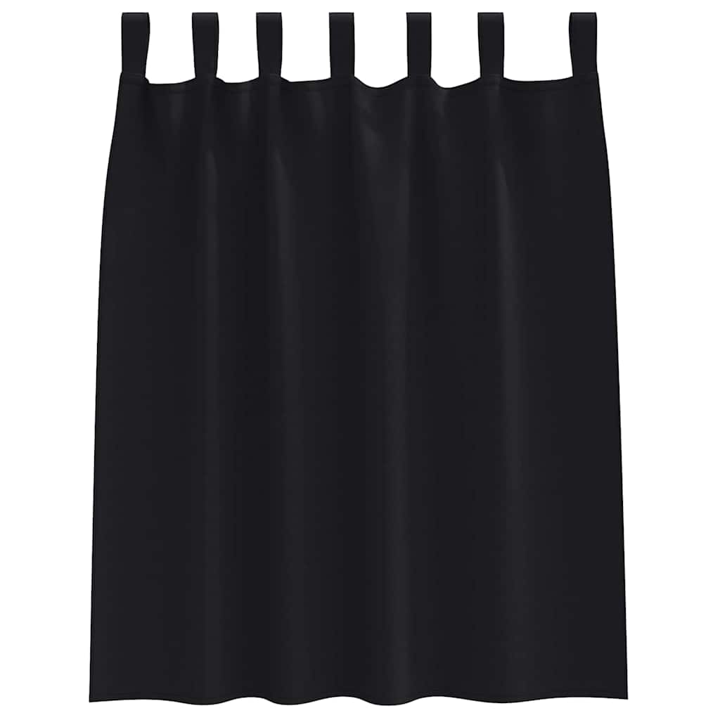 Fekete Függöny Gyűrűkkel 2 pcs Fekete 140 x 140 cm Poliészter
