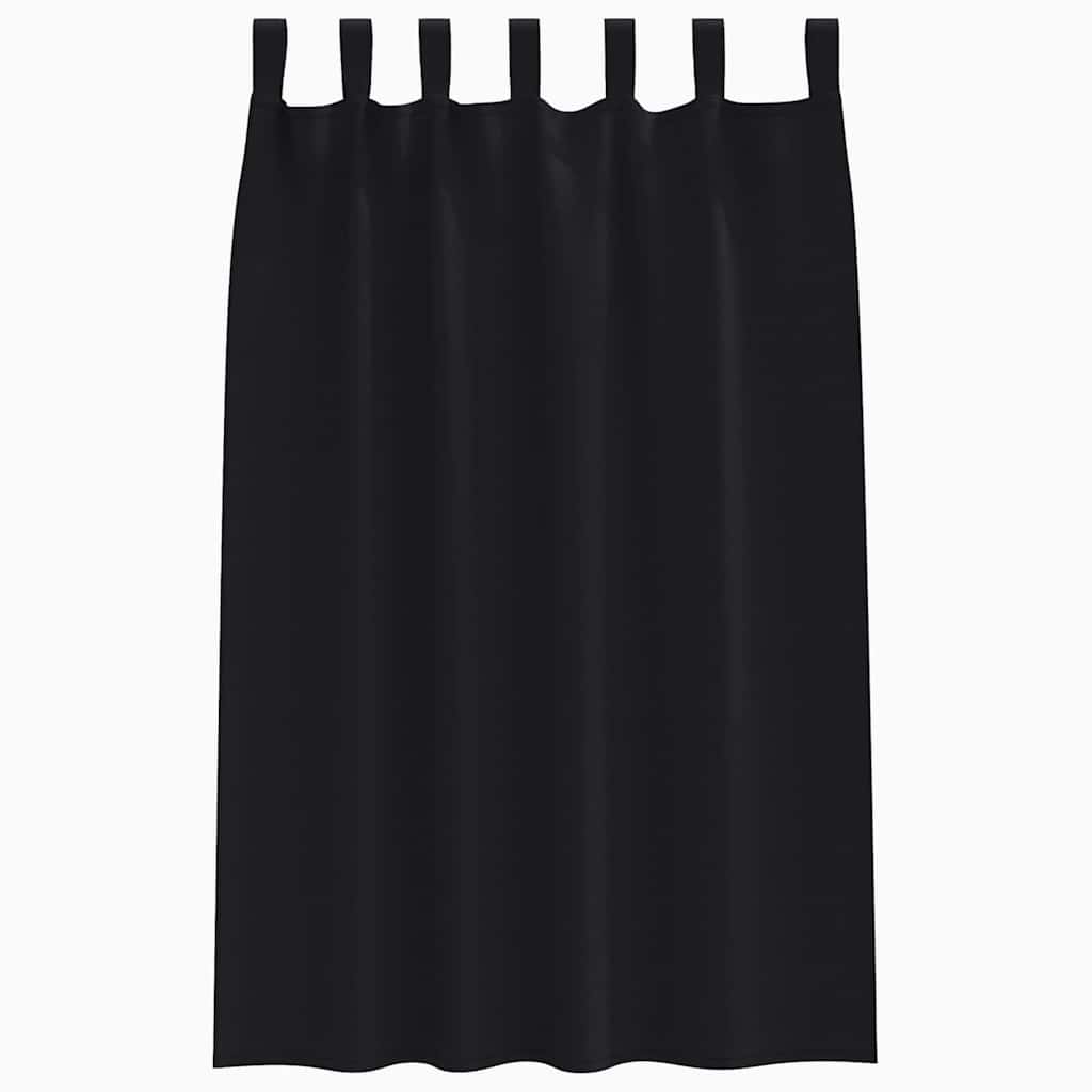 Fekete Függöny Gyűrűkkel 2 pcs Fekete 175 x 140 cm Poliészter