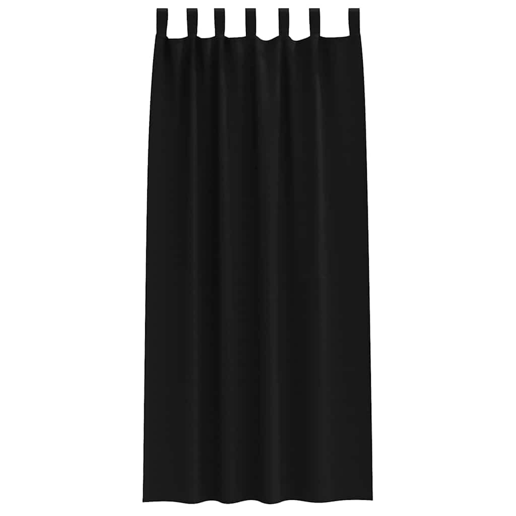 Fekete Függöny Gyűrűkkel 2 pcs Fekete 225 x 140 cm Poliészter