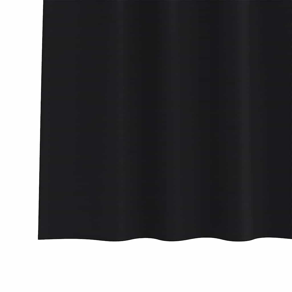 Fekete Függöny Gyűrűkkel 2 pcs Fekete 245 x 140 cm Poliészter