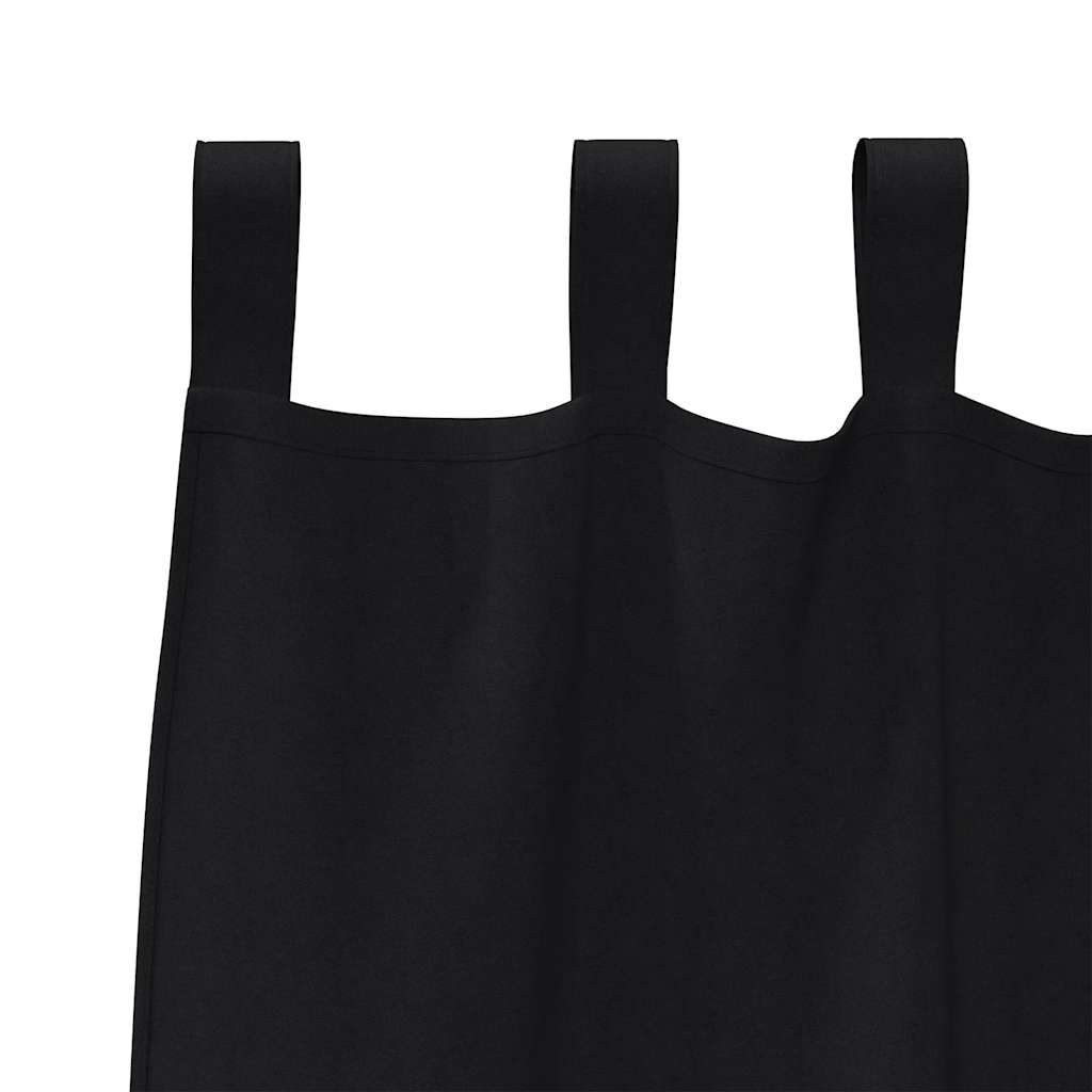 Fekete Függöny Gyűrűkkel 2 pcs Fekete 260 x 140 cm Poliészter