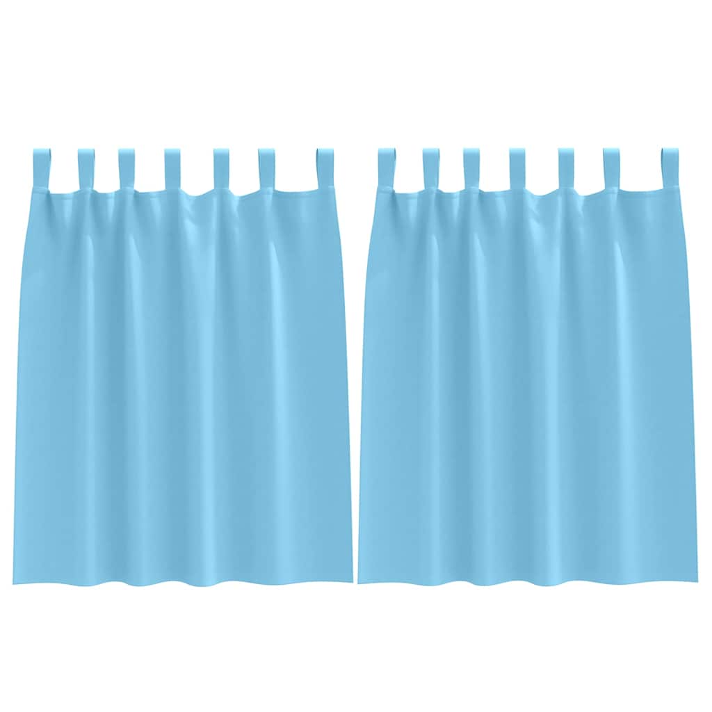 Fekete Függöny Gyűrűkkel 2 pcs Világoskék 140 x 140 cm
