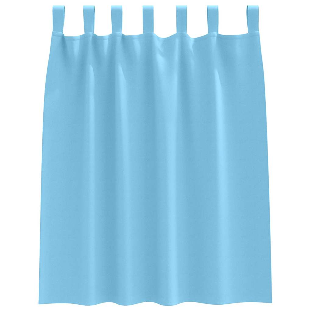 Fekete Függöny Gyűrűkkel 2 pcs Világoskék 140 x 140 cm