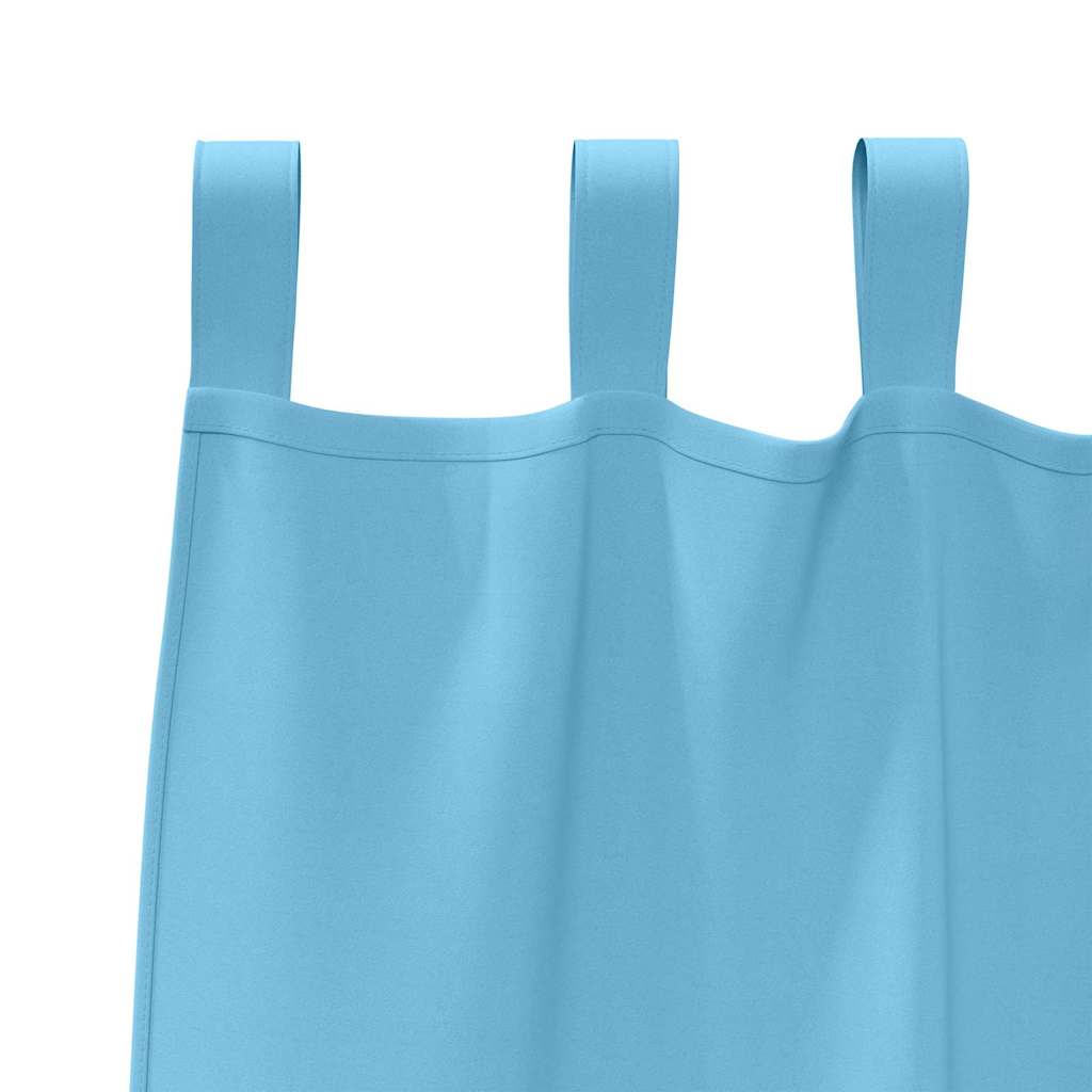 Fekete Függöny Gyűrűkkel 2 pcs Világoskék 175 x 140 cm