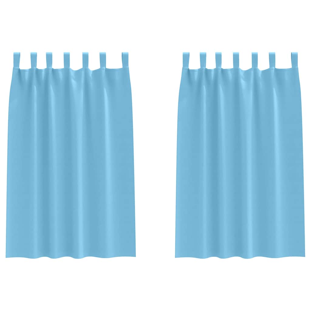 Fekete Függöny Gyűrűkkel 2 pcs Világoskék 175 x 140 cm
