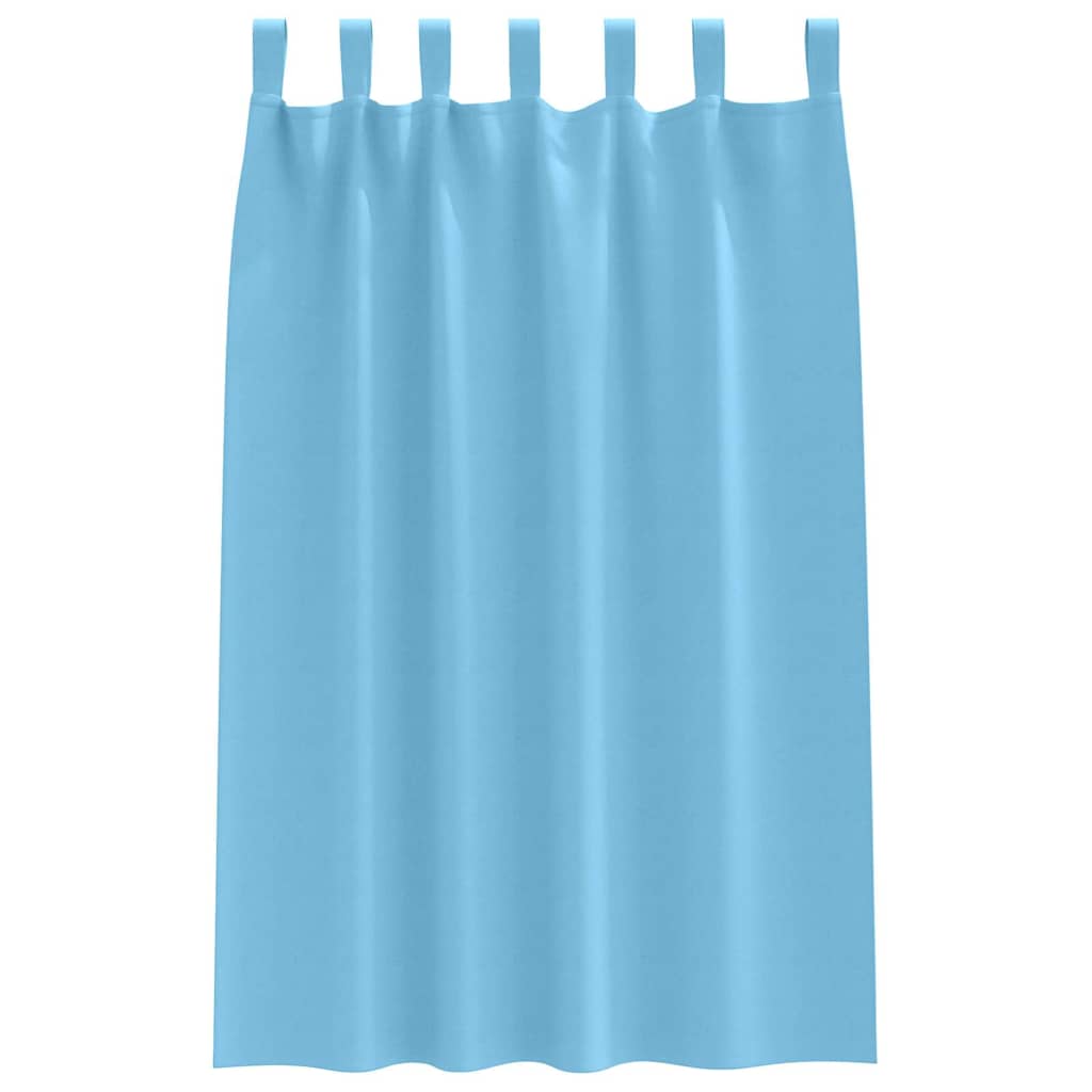 Fekete Függöny Gyűrűkkel 2 pcs Világoskék 175 x 140 cm