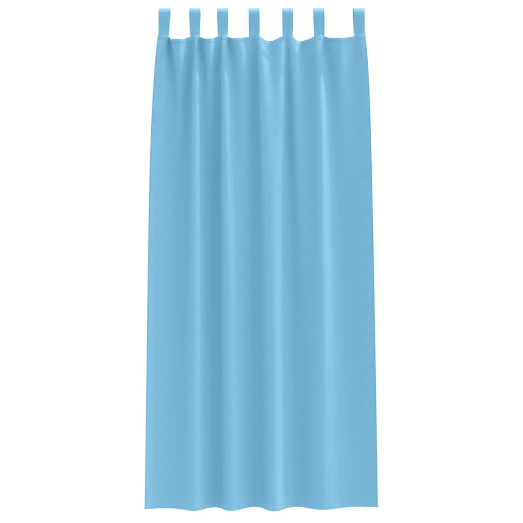Fekete Függöny Gyűrűkkel 2 pcs Világoskék 225 x 140 cm