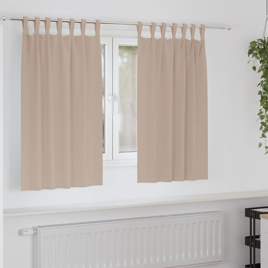 Fekete Függöny Gyűrűkkel 2 pcs Tópszínű 140 x 140 cm Poliészter