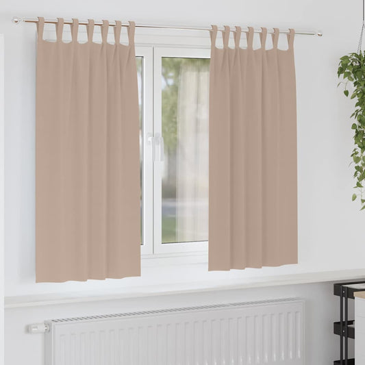 Fekete Függöny Gyűrűkkel 2 pcs Tópszínű 175 x 140 cm Poliészter