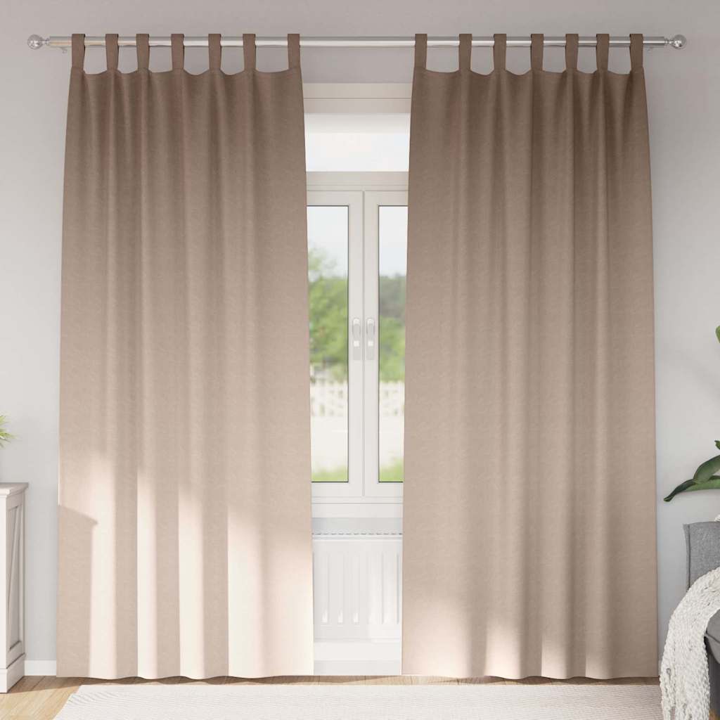 Fekete Függöny Gyűrűkkel 2 pcs Tópszínű 245 x 140 cm Poliészter