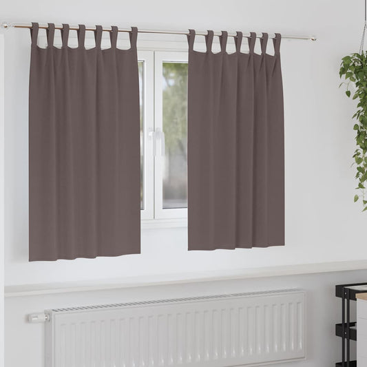 Fekete Függöny Gyűrűkkel 2 pcs Sötét Barna 140 x 140 cm
