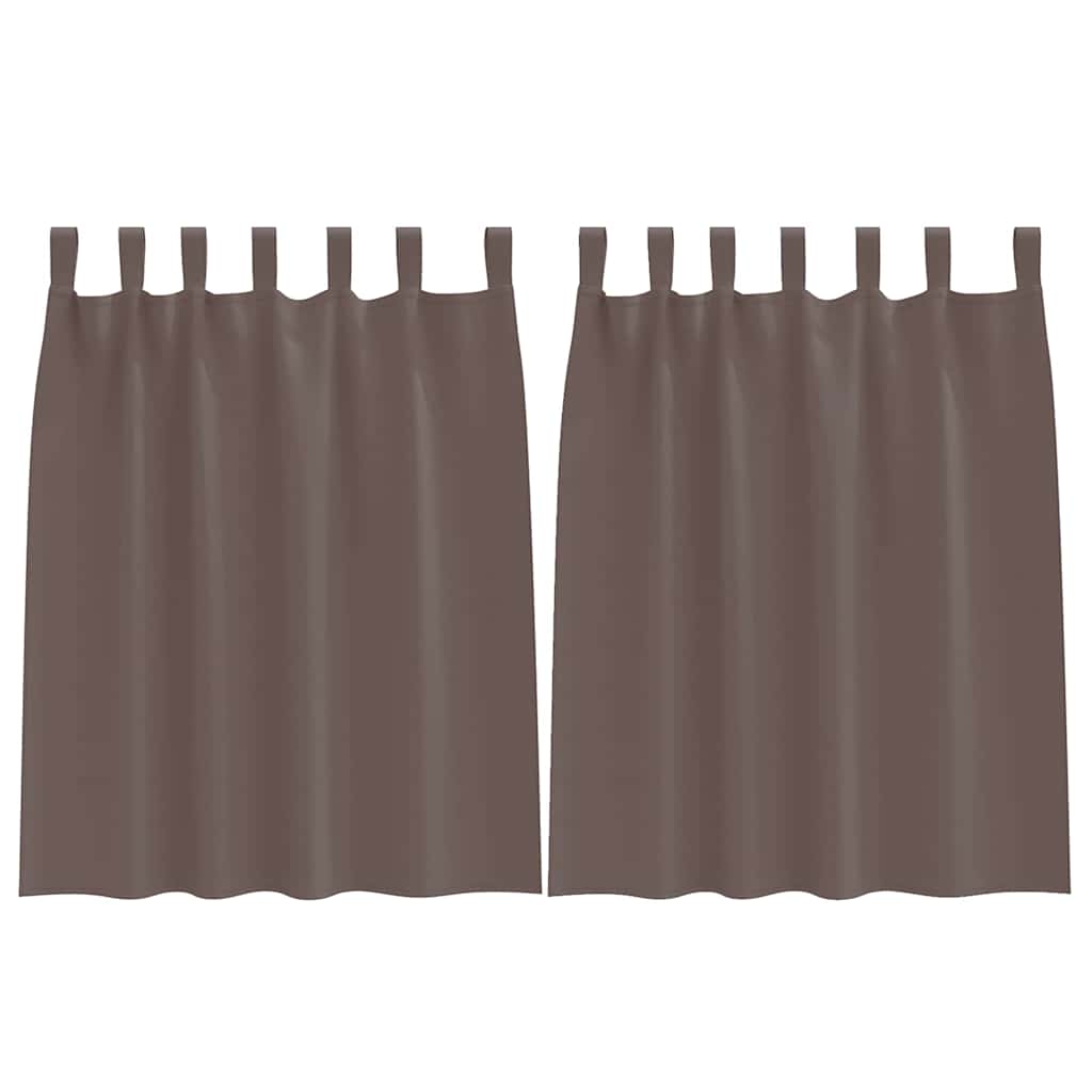 Fekete Függöny Gyűrűkkel 2 pcs Sötét Barna 140 x 140 cm